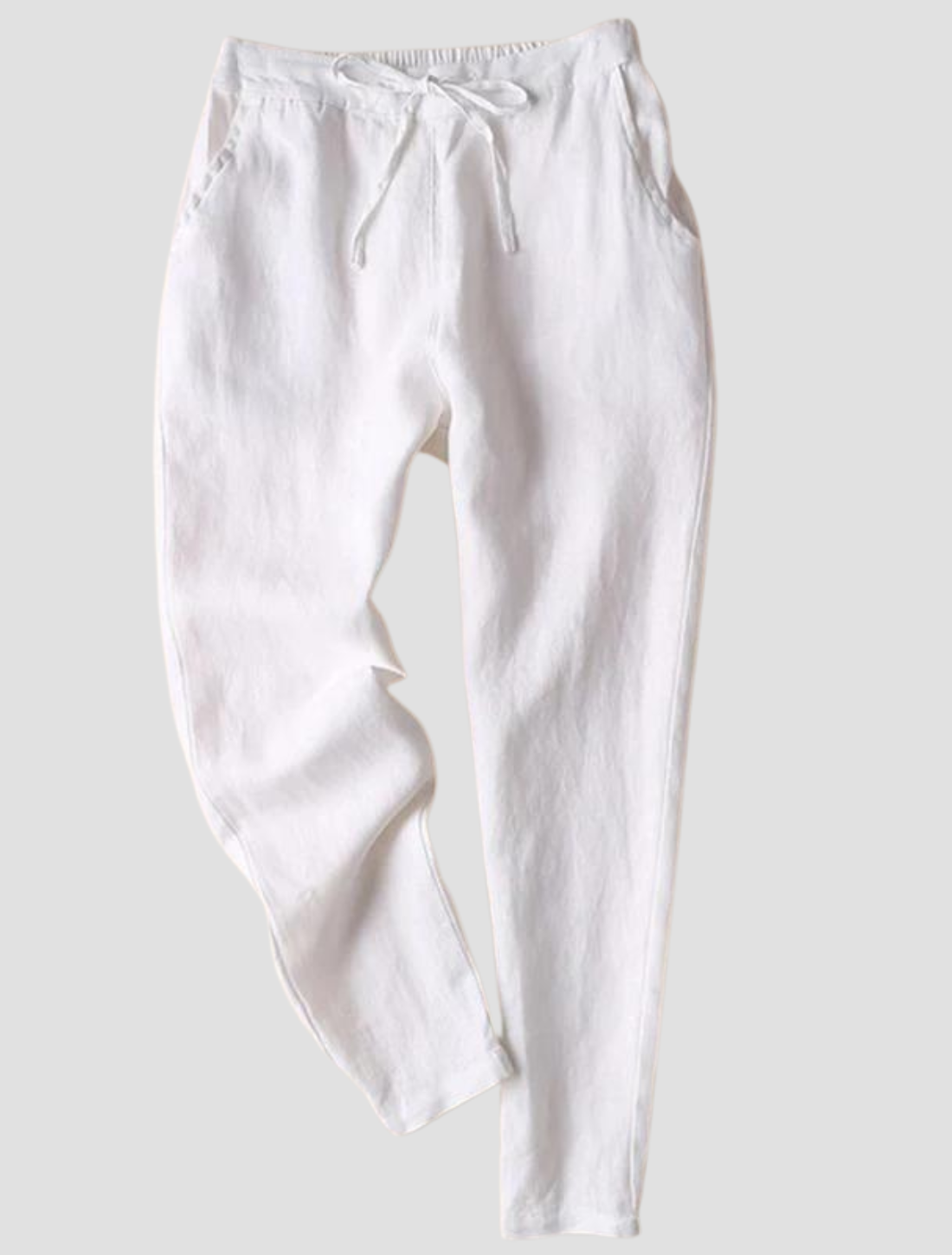 Dünne schlichte Leinenhose - Hochgeschnitten