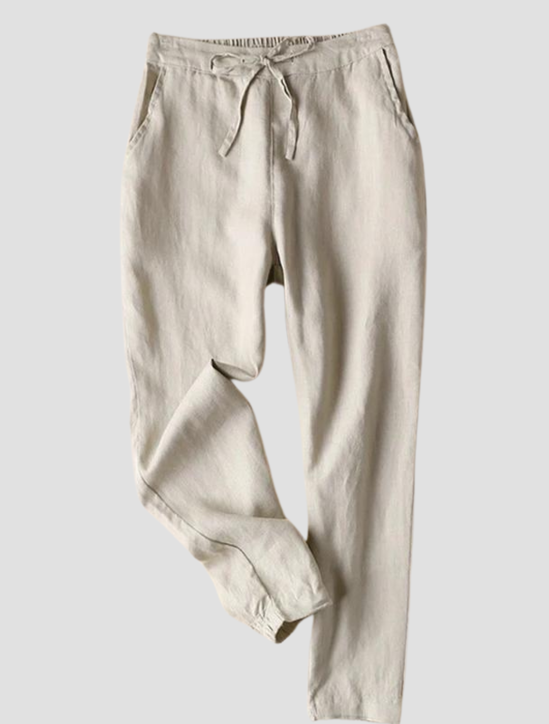 Dünne schlichte Leinenhose - Hochgeschnitten